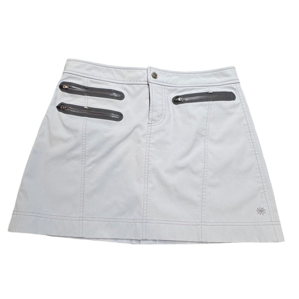 Athleta Skirt Women 6 Gray Mini Athletic Tech Gorpcore Streetwear Cybergirl Zip